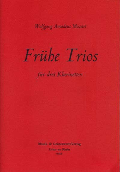 9711 Mozart fruehe leichte Trios drei Klarinetten