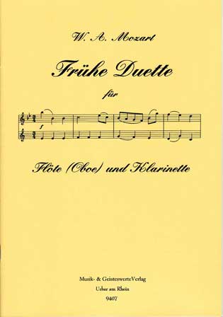 9407 W. A. Mozart: Frühe Duette für Flöte und Klarinette in B