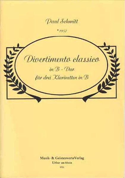 9701 P. Schmitt: Divertimento classico in B-Dur op. 9 für 3 Klarinetten